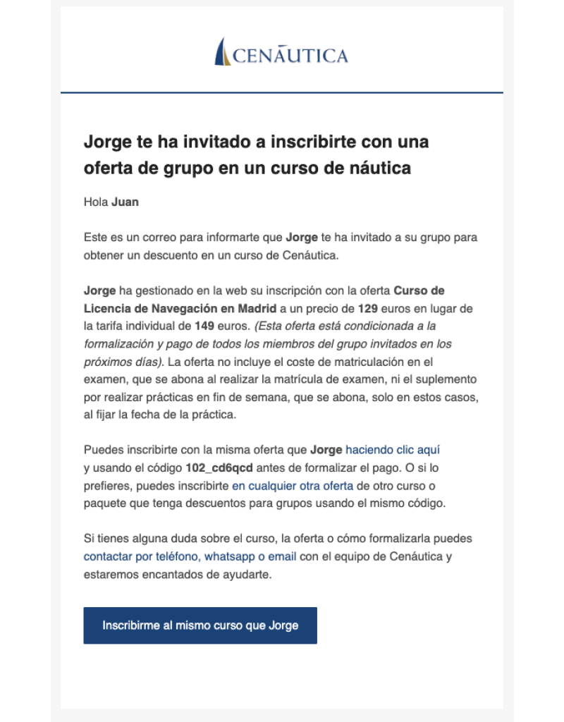 Email acompañantes
