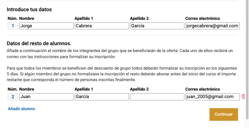 Datos acompañantes